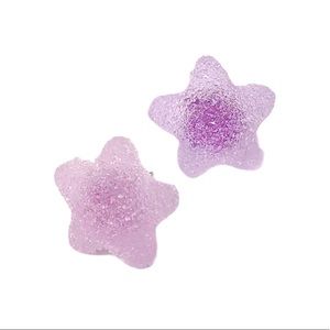 Purple Candy Cute Kawaii SOFT Sugar Gummy STAR Stainless STUD Earrings